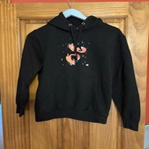 Fox In Space Black Hoodie Size S - Used