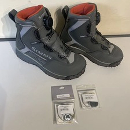 Simms Guide BOA Wading Boots Rubber Sole UK Size 7 US 8 EU 40 BOA M2 Reel Lace