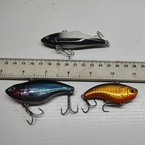 3×OLD SCHOOL,RATTLIN' VIBE--BASS ,TROUT, PIKE  FISHING LURES