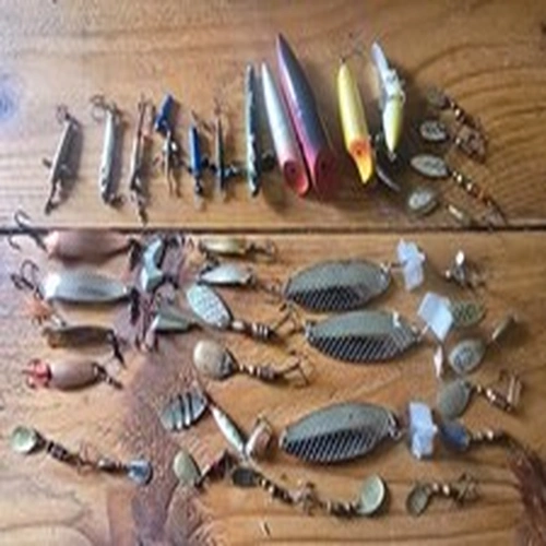 Vintage Fishing Lure Lot ABU Sweden Mepps France Luhr Jensen J-Plug Toby Koster