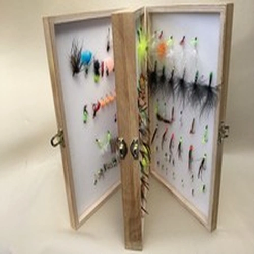 BOX #10 - COLLECTION OF SALMON AND TROUT FLY FISHING FLIES - APPROX  170 MIXED