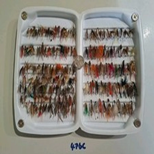 Orvis Green Double Fly Box Dry & Top Water Flies 206 Mixed Fly Fishing Flies