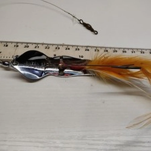 RARE,VINTAGE,JENZEN SPOON WIZARD 2-PIKE,BASS  FISHING WEEDLESS SPOON LURE