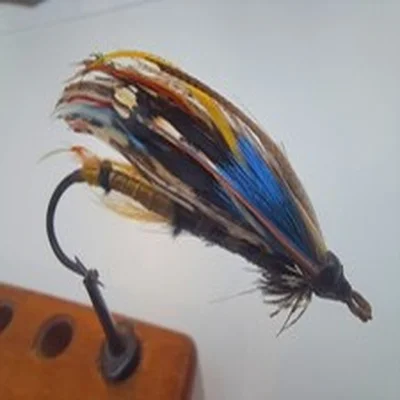 Vintage Gut Eye Salmon Fly - Jock Scott - Size 6/0 - Fair Condition