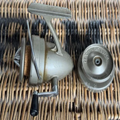 TJ Harrington "The Omnia Super" Reel & Spare Spool, Space Age 1950's, Excellent