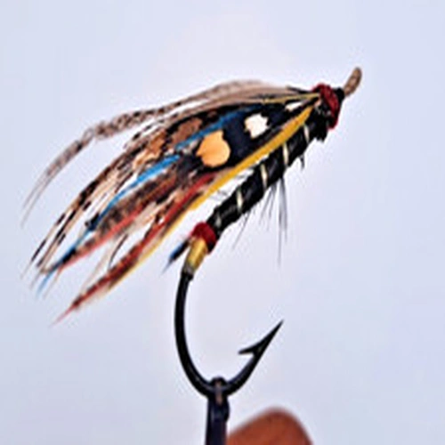 Vintage Gut Eye Salmon Fly "Black Doctor" Size 1.1/2 - Fair Condition