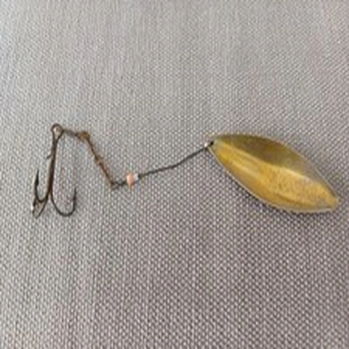 VINTAGE PATENT STAMPED LURE WITH CRESCENT MOON/ STAR MOTIF