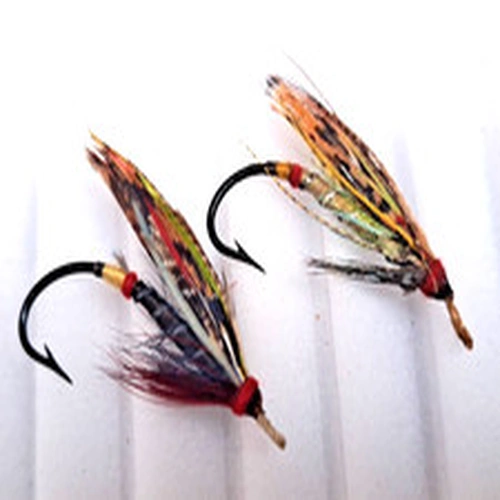 Pair Of Gut Eye Salmon Flies "Blue And Black Doctors" Sizes 1 And 1