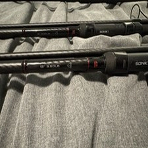 Three Sonik Sk-47 12ft 3.5lb Tc Carp Fishing Rods X3
