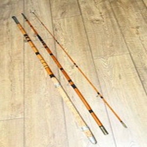 Whole and split cane coarse fishing rod.