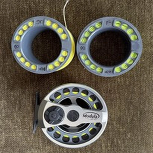 BFR Modula 95 fly reel, 2 spare spools and lines
