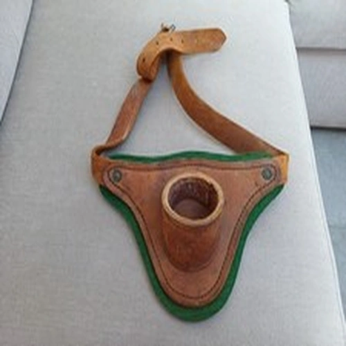 VINTAGE BIG GAME ALL LEATHER ROD BUTT HARNESS