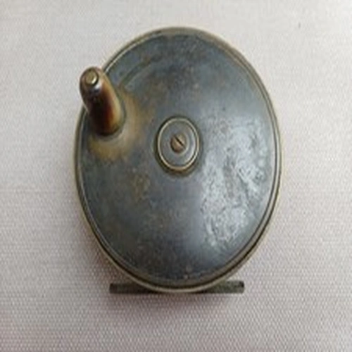 VINTAGE 45” BRASS PLATE WIND SALMON REEL