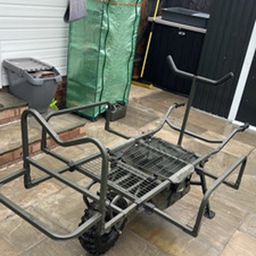 Nash trax barrow, fully adjustable, rod bag support, fold out sides