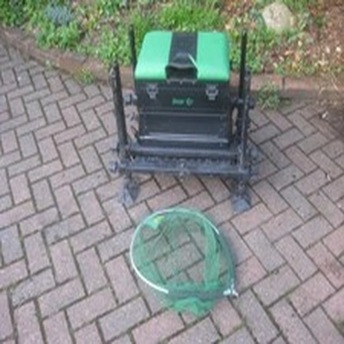 SENSAS FISHING SEAT BOX AND LANDING NET