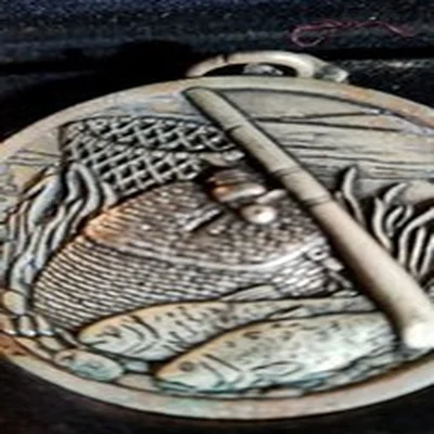 Fishing Trophy 3" Pewter With Velvet Lined Box