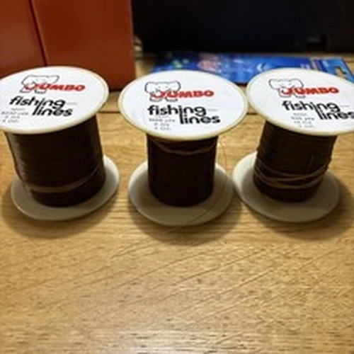 Three Jumbo Spools Of Golden marlin Fishing Line. 2lbs 4oz & 8lbs 4oz Part Used