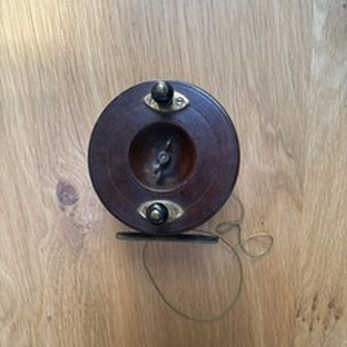 Vintage Wooden Fishing Reel Collectible 4”