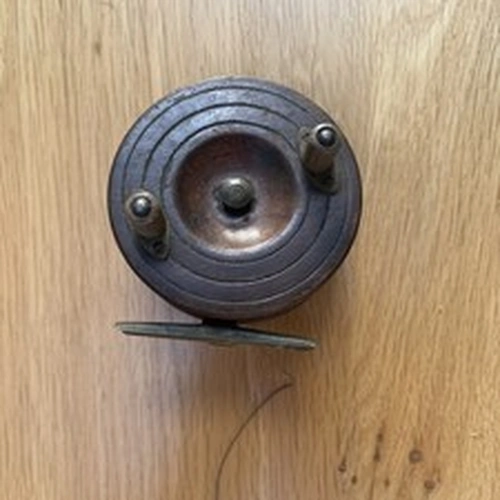Vintage Wooden Fishing Reel 3.5 Inch Diameter, No Manufacturer Name
