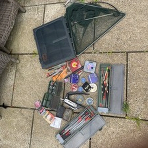 Job Lot Fresh Water Fishing Tackle including net scales hooks wrights