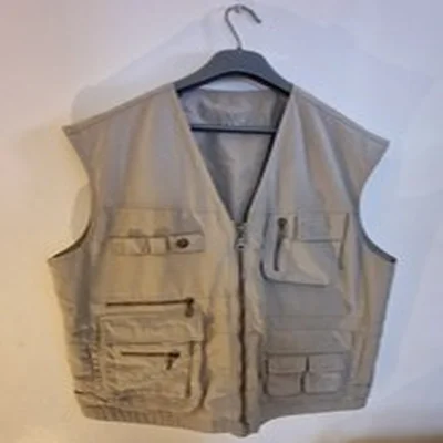 PAGO Waistcoat Size 3XL Chest 50" Lined Beige Fishing Hunting Vest Pockets