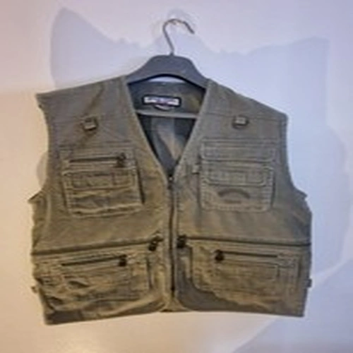 Dress Town York Waistcoat Size XL Chest 42 Green Multipockets Sleeveless Fishing