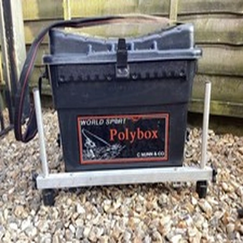 C. Nunn & Co  World Sport Polybox Black Fishing Seat Box with Shoulder Strap 