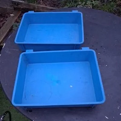 Shakespeare Seatbox Side Trays x 2. Blue.