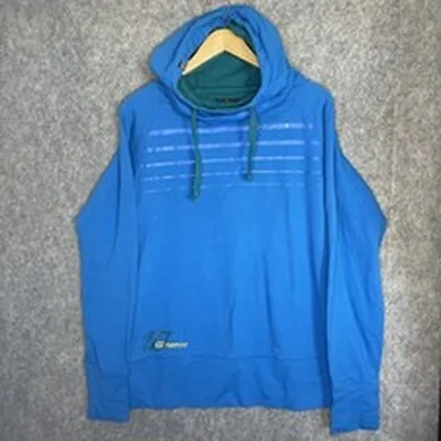 #76 North Kiteboarding Hoodie Mens XL Blue Long Sleeve High Neck Activewear