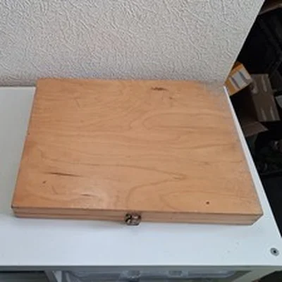 Vintage Wood Float Box, Blaze lined and new Float foam. 15.5 x 11.75inches.