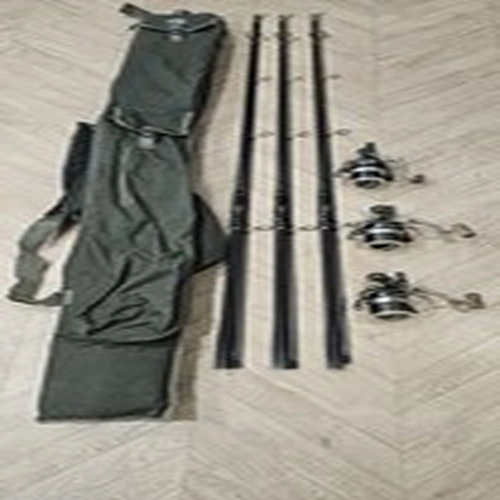 Sonik Carp Rods X3. Wychwood Exorcist Baitrunners X3. Nash Hooligun Rod Bag.