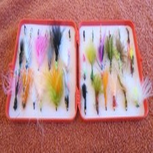 FLY  BOX  WITH  TROUT   FLIES  FLY FISHING  TACKLE