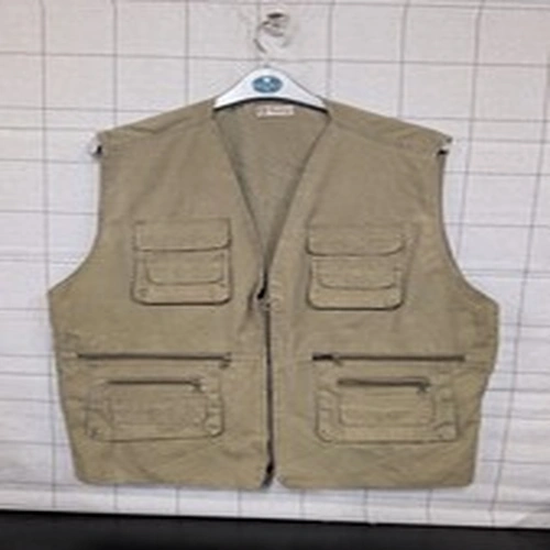Mens Vintage Hunting Fishing Vest Tank Waistcoat Khaki Size Xl