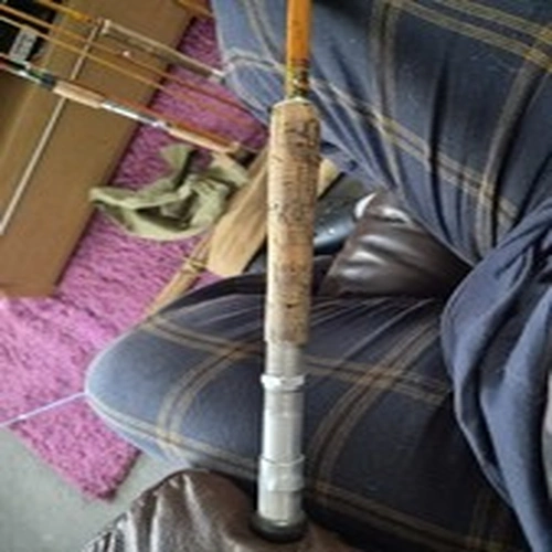 Vintage 8ft 3 piece split cane fishing rod 