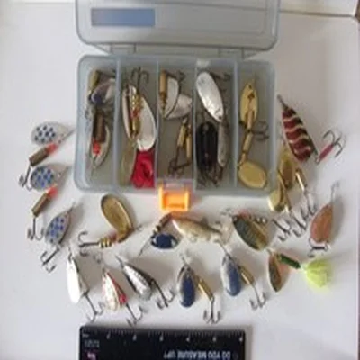 Joblot fishing tackle, Savage Gear box + spinners lures, Pike Trout Salmon Perch