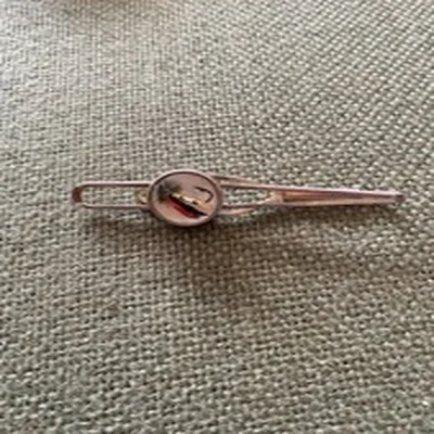 Fly Fishing Lure 1950s Tie Clasp by Stratton Imitations Gold Tone Made England
