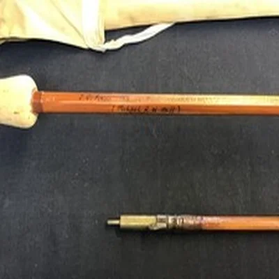 Rare vintage T C Ivens “Carp Rod” 10ft 2 piece split cane Carp Rod plus bag