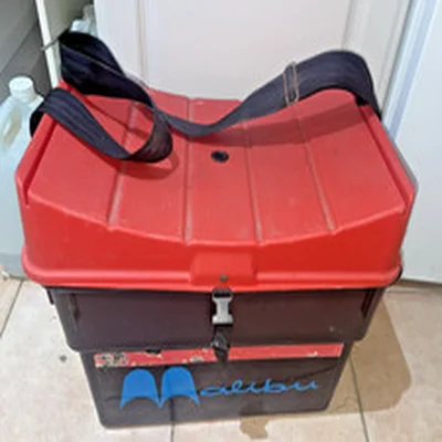 Fishing Seat Box Malibu Strong Light Weight Easy To Carry Shoulder Strap Vintage