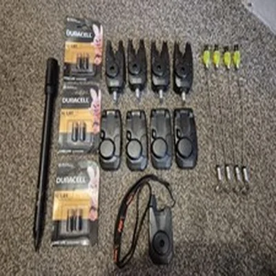 Carp Fishing Tackle - Fox Mini Micron Bite Alarms and Receiver Black Label