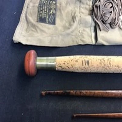 Rare early Playfair “Grants Vibration Rod” 14ft 3 piece greenheart Fly Rod and