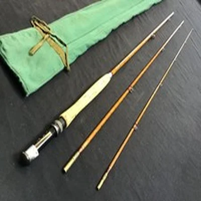 Vintage 10ft 2” 3 piece split cane Fly Rod and Bag of unknown manufacturer