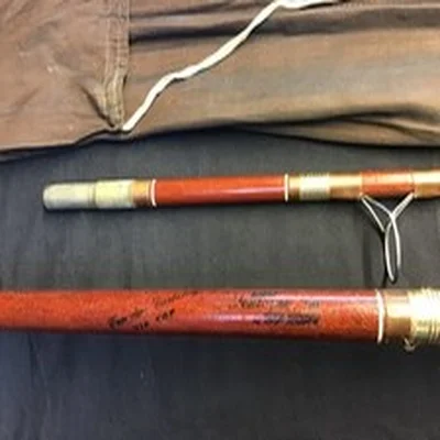 Vintage True Temper “Montague” 10ft 2 piece fibreglass Spinning Rod and bag