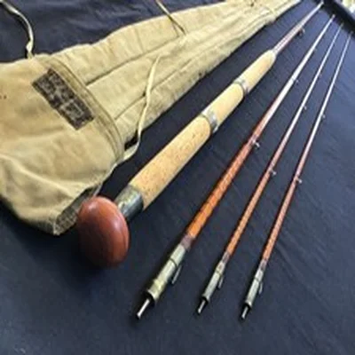 Rare  W J Cummins “Anglo American” 15ft 3 pc + spare tip split cane Fly Rod +bag