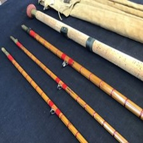 Rare early W A Macleay “Salmon Rod” 16ft 3 piece (plus spare tip) steel centred