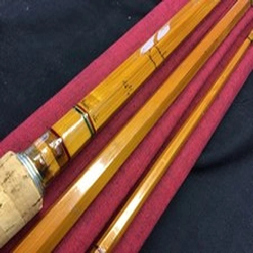 Rare early Pezon et Michel “Parabolic Saumon” 16ft 9” 3 piece split cane Salmon