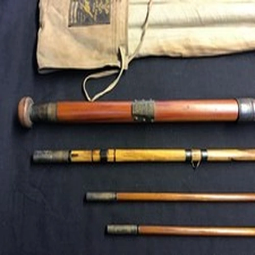 Rare early Hardy “Gold Medal” 16ft 3 piece (plus spare tip) bamboo and greenhear