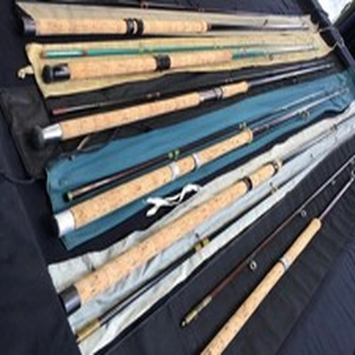 Huge Joblot of spinning/Coarse fishing rods X 6 carbon, fibreglass. Hardy , ect