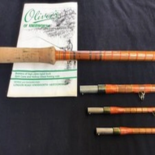 Rare Oliver’s  “Salmon Fly ” 14ft 3 pc (+ plus spare tip) split cane Fly Rod+bag