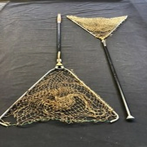 Lot of 2 x Unbranded Vintage Salmon  Landing Nets" for Fly Fishing. VGC