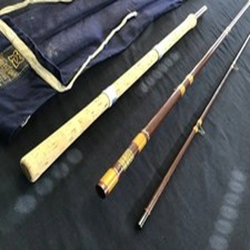 Rare Hardy “Fred Taylor Trotter” 11ft 3” 2 pc + handle fibreglass Avon Rod + bag